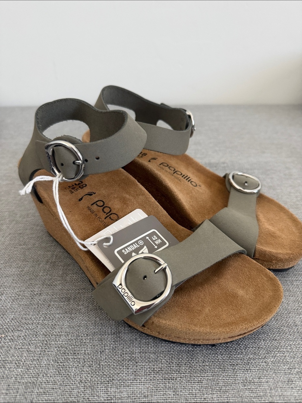 Papillio/Birkenstock Olive Buckle Soley Ankle Sandals